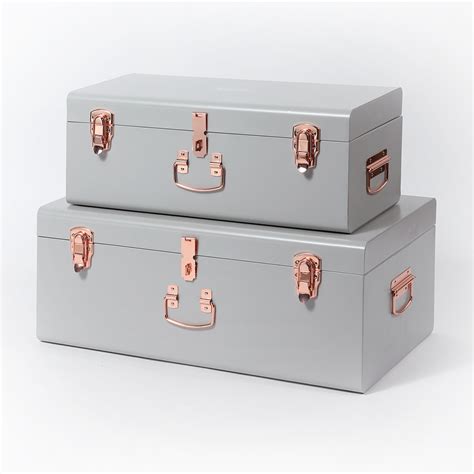 small metal trunk box|metal trunks and footlockers.